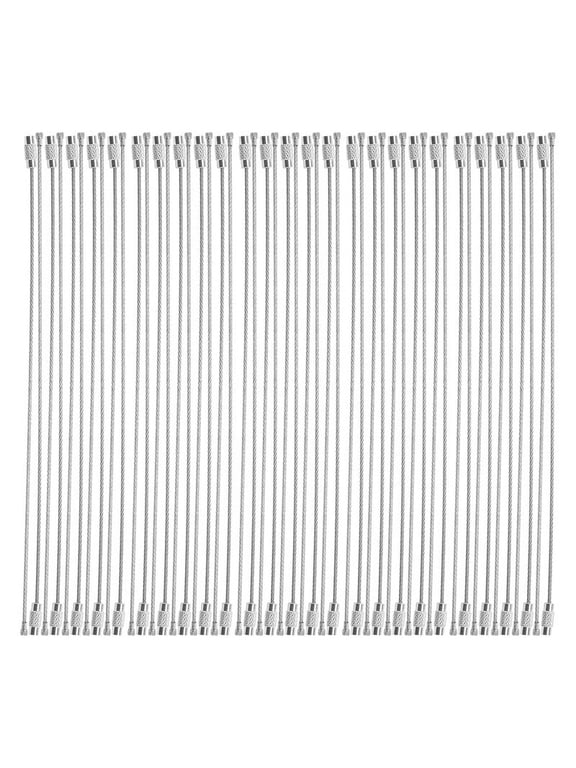 Stainless Steel 20cm Wire Keychain Cable Key Ring (50pcs)