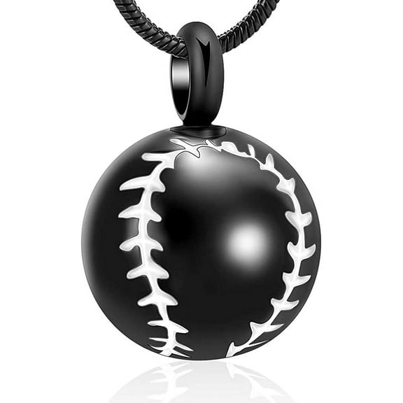 Baseball Memorial Urn Jewelry Pendant Cremation Jewelry Pendant for Ashes Stainless Steel Urn Necklace