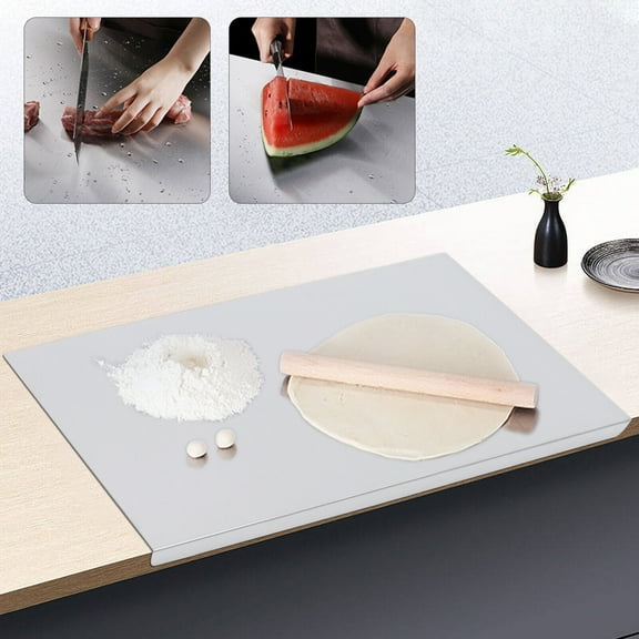 Stainless Steel 21.6"L x 17.7" Chopping Cutting Board Counter Top Protector w/ Front Overhang
