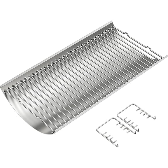 Stainless Steel 27 Inch Charcoal Ash Pan Replacement Parts Chargriller 1224 1324 2121 2222 2727 2828,Charbroil 17302056 Charcoal Grill, BBQ Accessories Ash Tray with 2PCS Fire Grate Hanger
