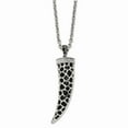 thumbnail image 1 of Stainless Steel 28in Polished Enamel With Black Glass & Crystal Horn Necklace; for Adults and Teens; for Women and Men, 1 of 3