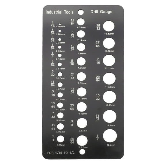 Stainless Steel 29-Holes Metric Size Drill Bit Gauge For 1/16 to 1/2 Drill Bit
