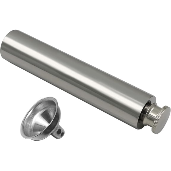 Stainless Steel 2oz Flat Bottom Tube Flask Mini Tube Drinkware Portable Cylindrical Flask (Mirror Finish)