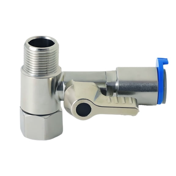 Stainless Steel 3/8" x 3/8" x 3/8" Tee Stop Valve Water Supply Adapter, for RO Water Filters, Coffee Brewers, Ice Makers and Refrigerator PE Water Line Splitters