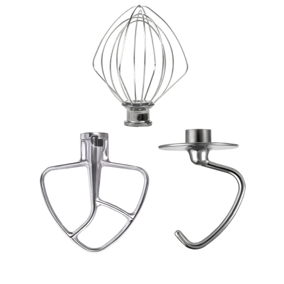 Stainless Steel 3 Piece Kit KSM5TH3PSS)1pcs K45B Flat Beater,1pcs K45WW Wire Whip, 1pcs K45DH Dough Hook, Fits all 4.5 and 5 quart tilt-head KitchenAid Stand Mixers. Y101