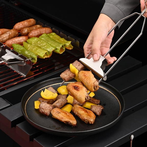 Stainless Steel 3 Prong Bbq Fork Set, Durable Rust Proof With Silicone Brush Design, Outdoor Camping Bbq Tool, Set for Outdoor Camping Barbecue Grilling Use