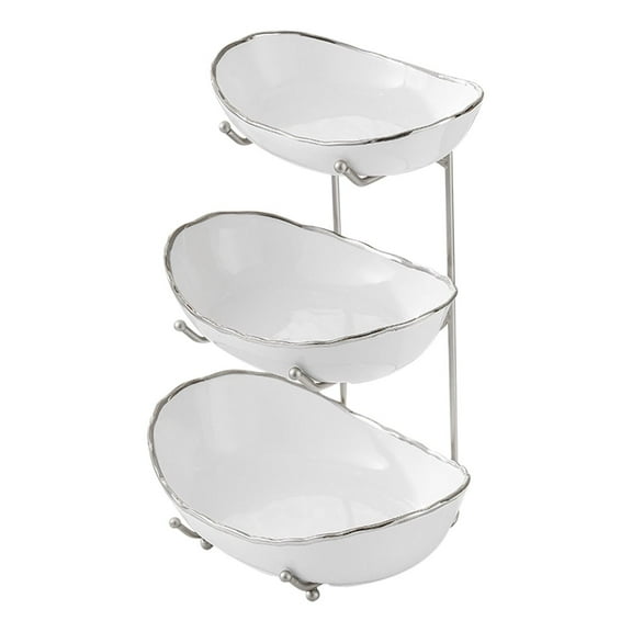 Stainless Steel 3-Tier Fruit Basket | Large Capacity Snack & Dried Fruit Organizer | Modern Kitchen Countertop Storage | Rust-Resistant Multi-Layer Display Stand