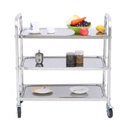 Stainless Steel 3-Tier Kitchen Trolley Kitchen Cart with Wheels