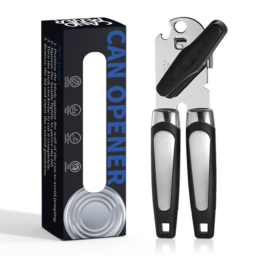 Stainless Steel 3-in-1 Can Opener - Multifunctional Kitchen Tool for Effortless Opening of Cans, Lids, and Bottles