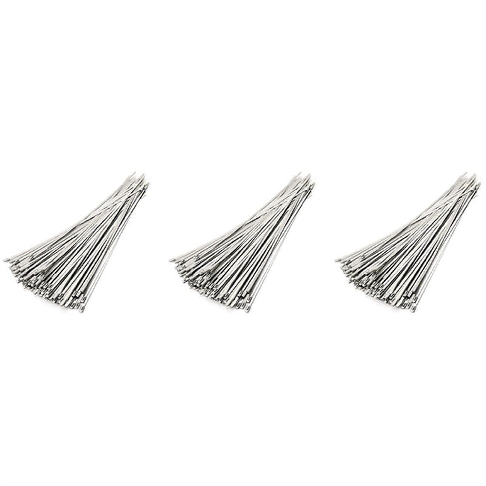 Stainless Steel , 300 Pcs 7.9 Inches Heavy Duty Self-Locking Cable Zip Ties, Metal Exhaust Wrap Locking Ties