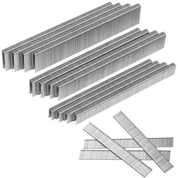 Stainless Steel 304 18 Gauge 1/4 Inch Narrow Crown Staples, 1600-Count (1/2"+3/4"+1") and Brad Nails (5/8"), 400 per Size, Assorted Size Project Pack