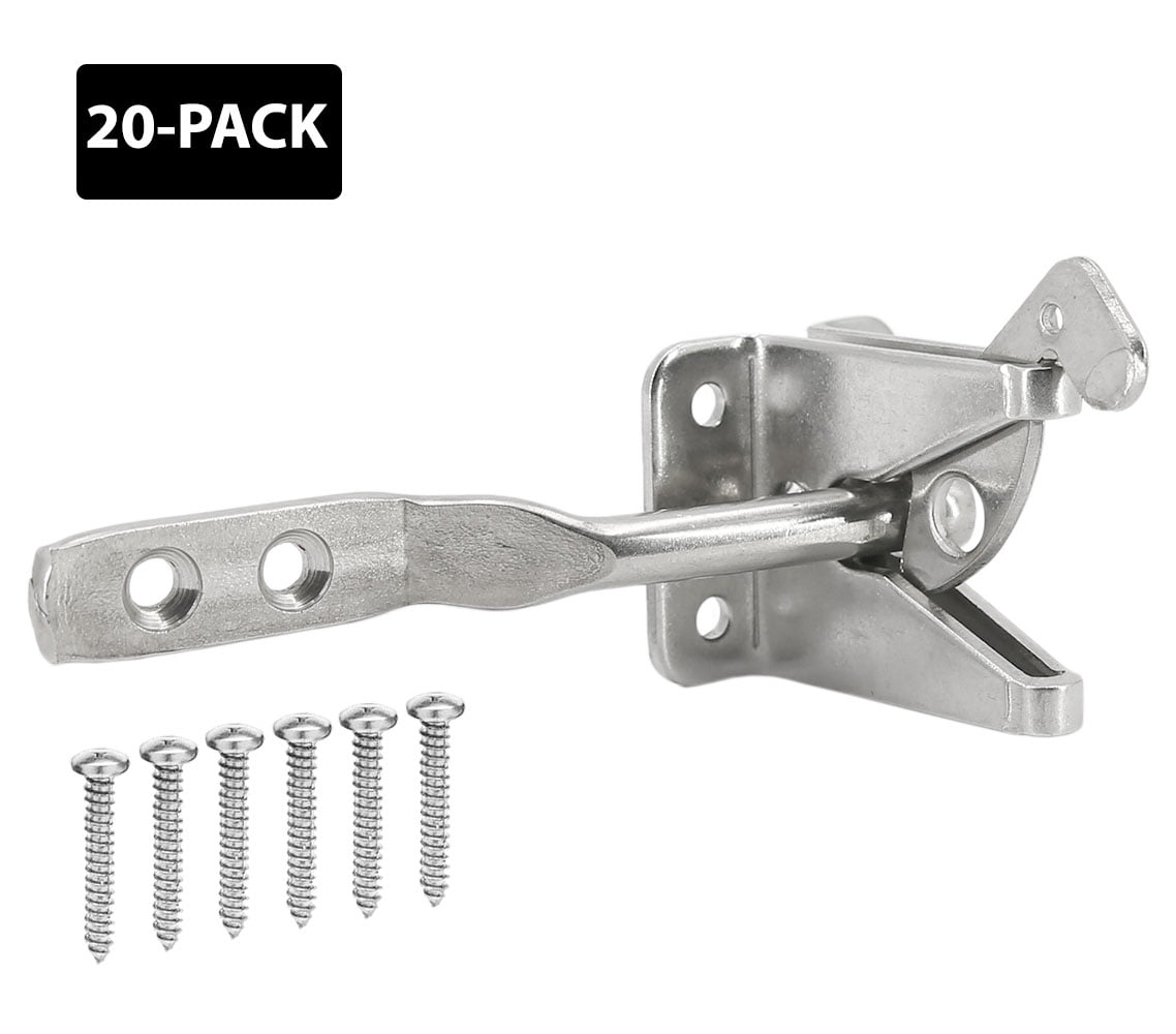 Stainless Steel 304 Automatic Self Locking Gate Latch Lock, Satin Finish, 20-Pack
