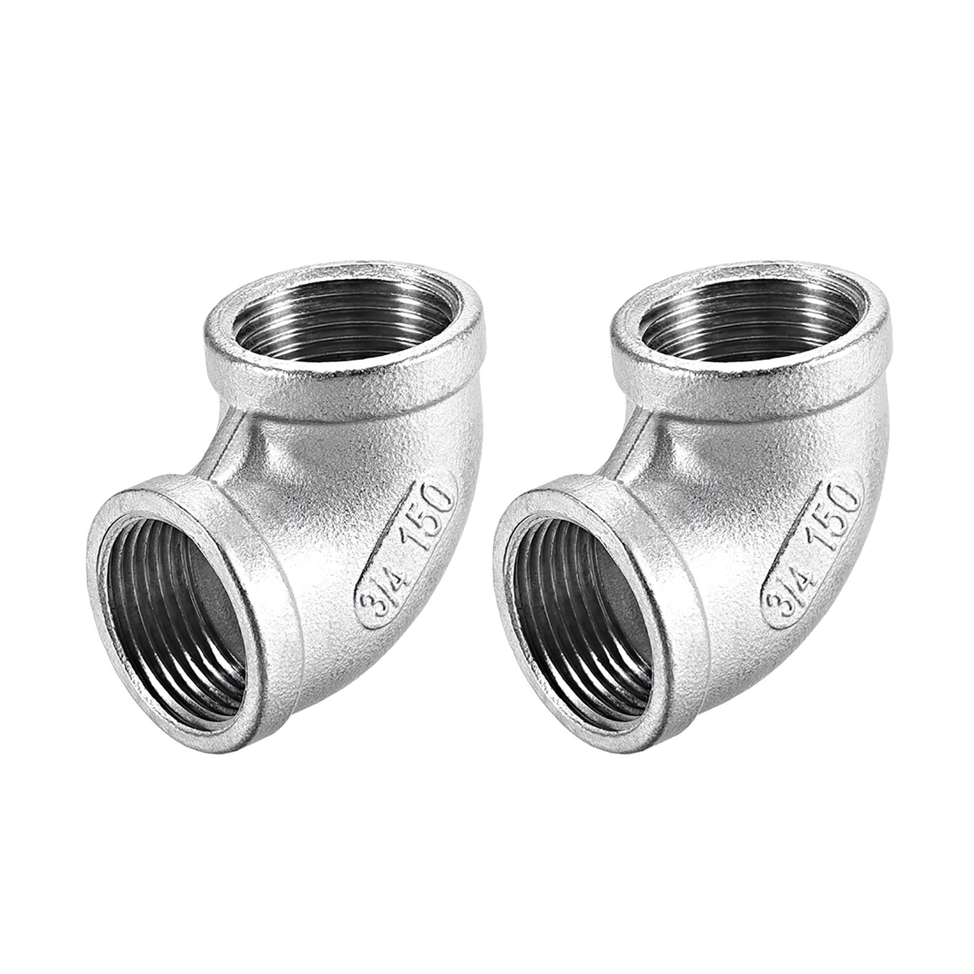 Uxcell Stainless Steel 304 90 Degree Elbow Pipe Fitting - 1/2 Inch BSPT Male X 1/2 Inch BSPT Male Thread