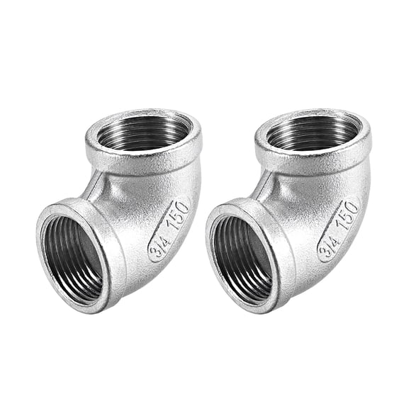 Stainless Steel 304 Cast Pipe Fitting ,90 Degree Elbow 3/4 BSPT Female x 3/4 BSPT Female Thread 2pcs