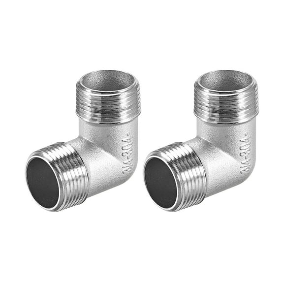 Stainless Steel 304 Cast Pipe Fitting ,90 Degree Elbow 3/4 BSPT Male x 3/4 BSPT Male Thread 2pcs