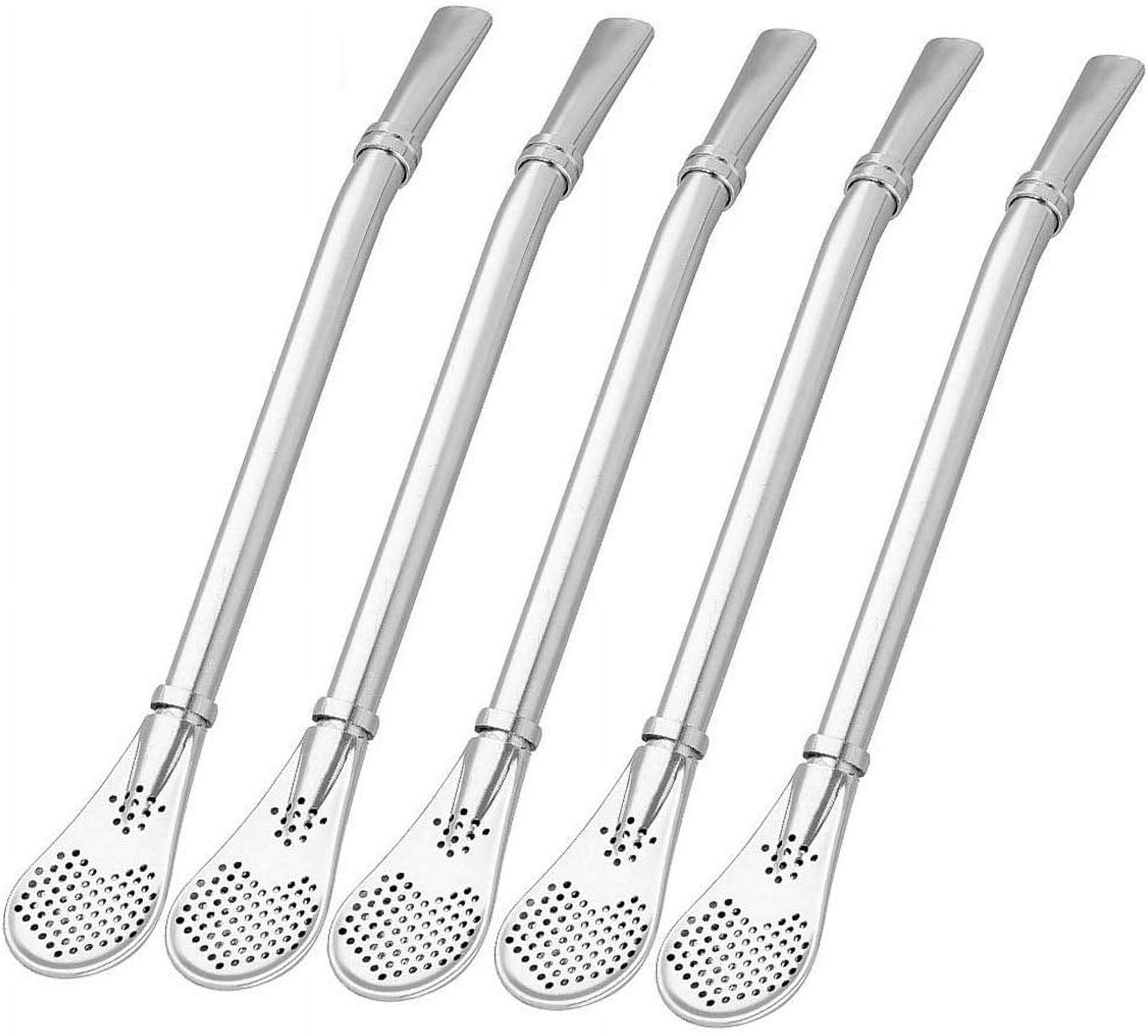 Stainless Steel 304 Drinking Spoon Straws Spoons Bombillas Yerba Mate