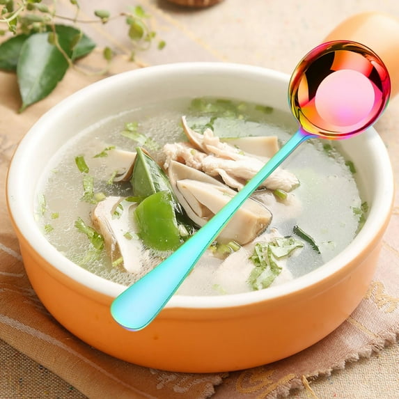 Stainless Steel 304 Flat Bottom Spoon Table Spoon Round Tip Soup Spoon Kitchen Dining Utensil Ergonomic Handle Dishwasher Safe Rust Resistant Durable Eating Utensil