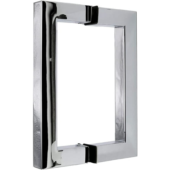 Stainless Steel 304 Grade Tubular Back to Back Shower Door Pull Handle 3/4" Diameter (6-Inch, Square, Mirror Chrome Finish SSSP152M)