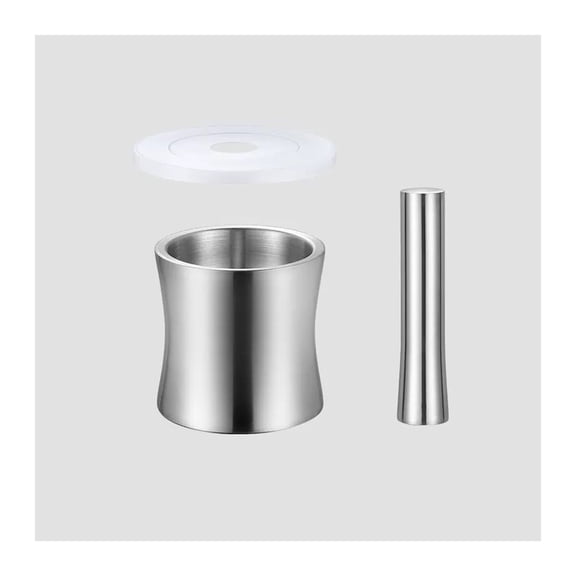 Stainless Steel 304 Mortar and Pestle Set Home Kitchen Garlic & Spice Mash Jar Garlic Crusher Garlic Mash Bowl Grinder with Lid