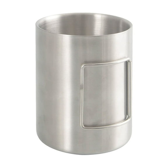 Stainless Steel 304-Mouth Outdoor Camping Folding Cups Handle Avoid Scalding Tea Cups Camping Summer Drinks Beer
