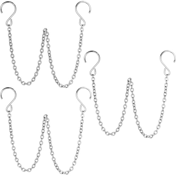 Stainless Steel 304 Planter Hanging Chain 20 Inch Long with S Hooks Decorative Replacement Chains Rust Proof for Billboards,Planters, Bird Feeders,Lanterns,Ornaments 3 Pack