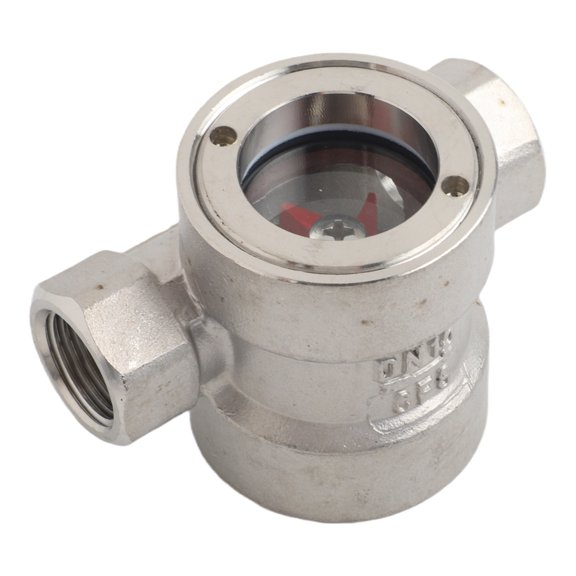 Stainless Steel 304 Sight Glass Water Flow Indicator with Impeller for Pipeline Observation of Water, Oil, Gas, Acid or Alkali for MEDIA, DN10-DN50 Internally Threaded Horizontal or Vertica(DN15)