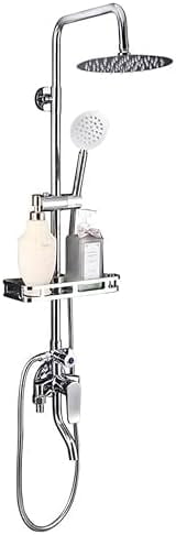 Stainless Steel 304 Silver Shower Faucet Set, Wall Mount Triple Function Shower System, Shower Set Including 8" Rainfall Shower  with Handheld Combo, Shower Faucet Complete Set, Outdoor Shower