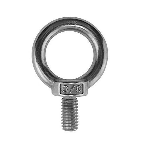 Stainless Steel 316 3/8" Lifting Eye Bolt 3/8" UNC Marine Grade