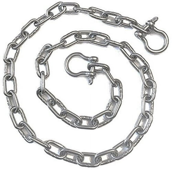 Stainless Steel 316 Anchor Chain 1/4" or 7mm By 4' Long with Quality Shackles
