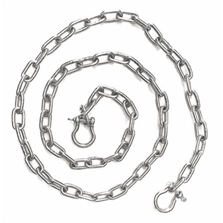 Stainless Steel 316 Anchor Chain 3/8" or 10mm By 6' Long with Quality Shackles