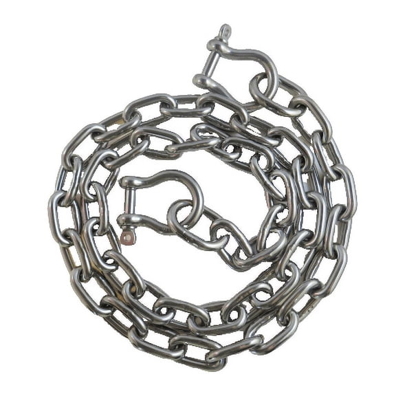 Stainless Steel 316 Anchor Chain 5/16" x 5' 3006.6581B with 3/8" Shackles