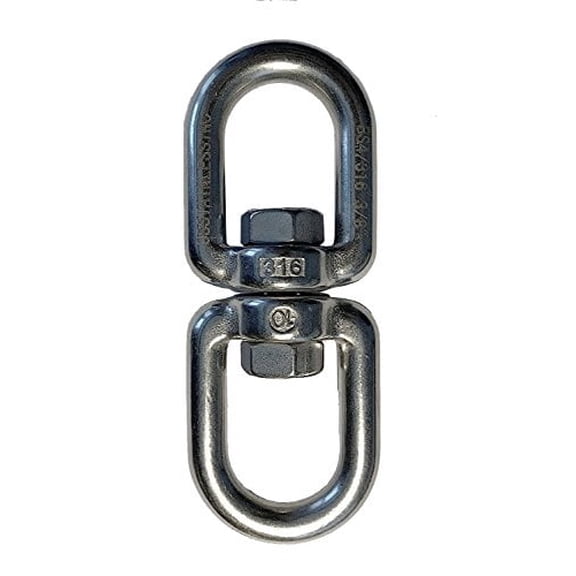 Stainless Steel 316 Anchor Swivel Eye and Eye 10mm or 3/8" Marine Grade