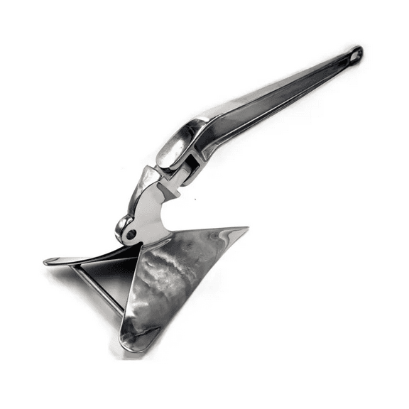 Stainless Steel 316 CQR Hinged Plow Style Mirror Polished Boat Anchor Choose Size (5kg/11LB)