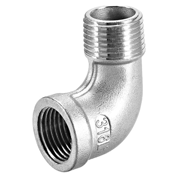 Stainless Steel 316 Cast Pipe Fitting ,90 Degree Elbow 1/2 BSPT Female x 1/2 BSPT Male Thread
