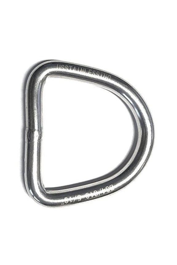 Stainless Steel 316 D Ring Welded 8mm x 50mm ID (5/16" x 2") Marine Grade Dee