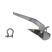 US STAINLESS Stainless Steel 316 Delta Anchor 22lbs 10kg Marine Grade Polished Boat Anchor with 5/16" 8mm Bow Shackle