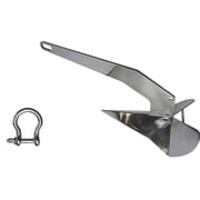 Stainless Steel 316 Delta Anchor 6.6lbs 3kg Marine Grade Polished Boat Anchor with 5/16" 8mm Bow Shackle