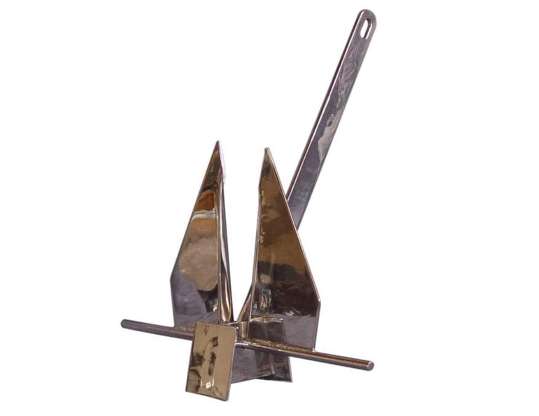 US Stainless 316 Delta Boat Anchor - 8.8lb (4kg) Marine Grade Polished Stainless Steel With Shackle