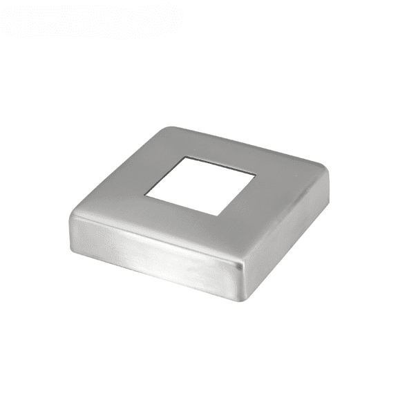 Stainless Steel 316 Grade Base Flange/Plate Cover for 1-5/8" x 1-5/8" Outside Dimension Post Fitting (Brush Finish (Square), 1-5/8" x 1-5/8")