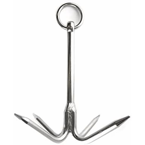 Stainless Steel 316 Hook Anchor 9.5" (240mm) Marine Grade Grapple Grappling Hook$$Hardware