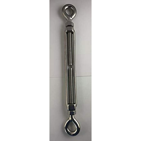 US STAINLESS Stainless Steel (316) M12 (1/2") 12mm Turnbuckle Eye and Eye with Locknuts Marine Grade M12 Metric Thread