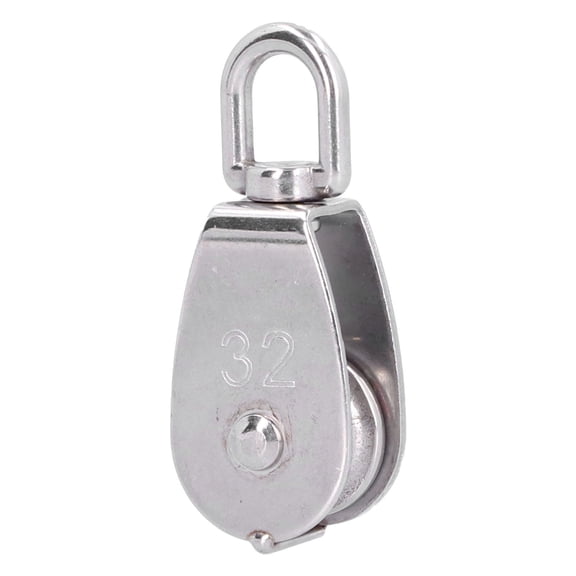 Stainless Steel 316 Single Wheel Swivel Pulley Block, 250kg Capacity, Ideal for Boat Ropes, 1.3in Size