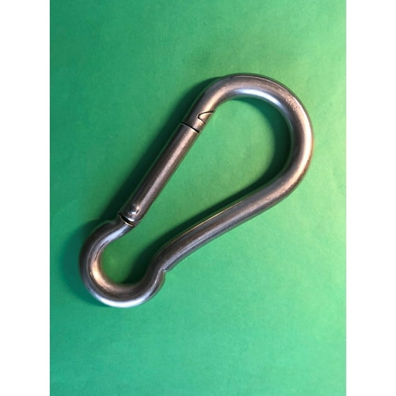 Stainless Steel 316 Spring Hook Carabiner 1/2" (12mm) No Eye Marine Grade
