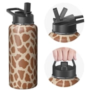 Stainless Steel 32 Ounce Triple Insulated Leopard Print Themed Bottle, BPA Free Lid Included, Reusable Container Retains Cold 24 Hours, Sustainable Flask for Outdoor Adventures, Gym & Kayaking