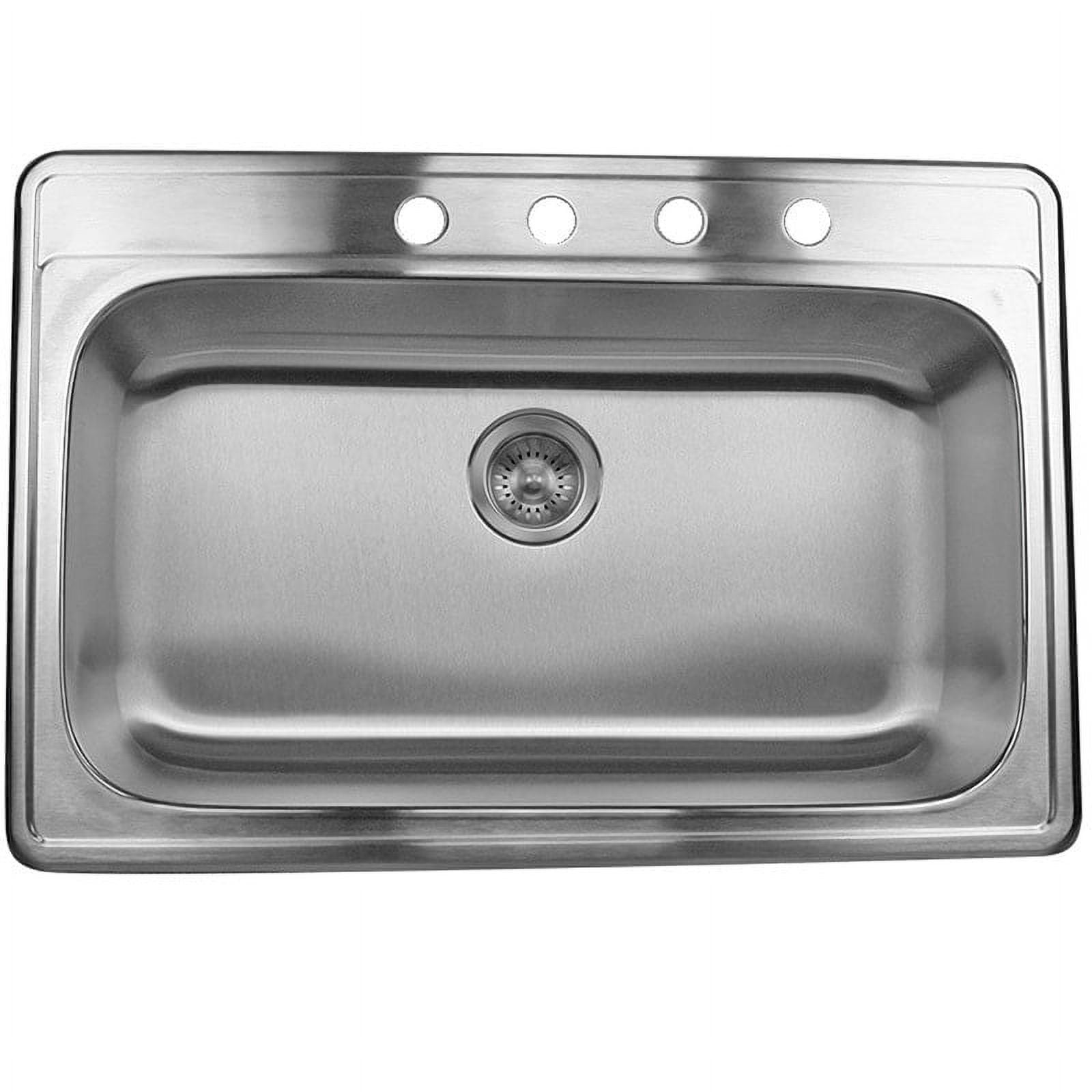 Stainless Steel 33-Inch Drop-In Single Bowl Kitchen Sink