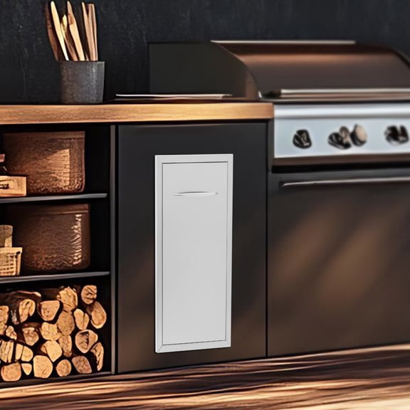 Stainless Steel 34*49.58*65cm Pull-Out Trash Can Silent Slide Rail Large-Capacity Kitchen Embedded Trash Can