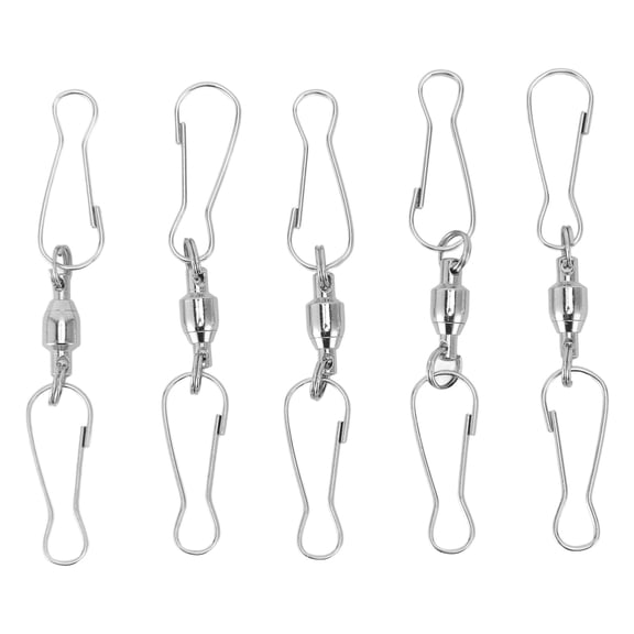 Stainless Steel 360 Degree Swivel Hanging Hooks Dual Wind Spinner Hangers for Windsocks Bird Feeders Plants 70mm / 2.76 inches Silver 20 Pack