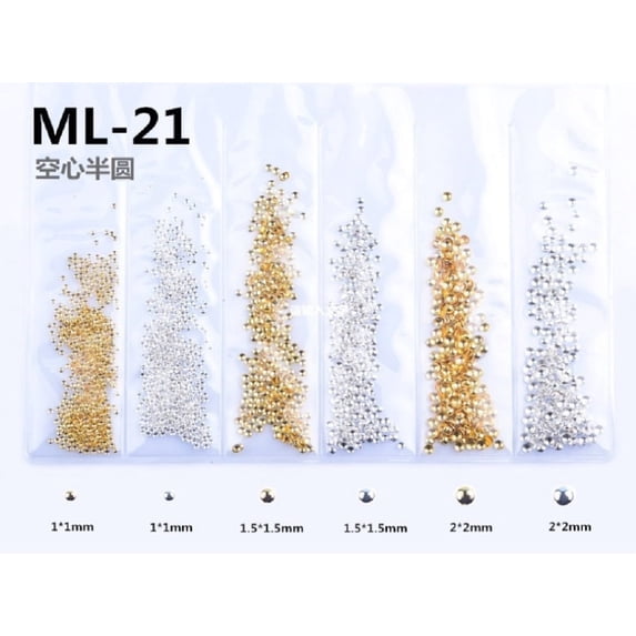 Stainless Steel 3D Metal Nail Art Decoration Set, Ocean Rivets and Gold Shell Rhinestones for Nail Tips, Manicure Design and DIY Nail Art TIKA