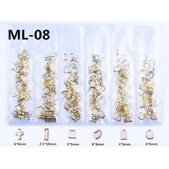 Stainless Steel 3D Metal Nail Art Decoration Set – Ocean Rivets & Gold Shell Rhinestones for Exquisite Manicure Tips TIKA