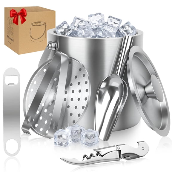 Stainless Steel 3L 6-Piece Bar Tool Set with Ice Bucket